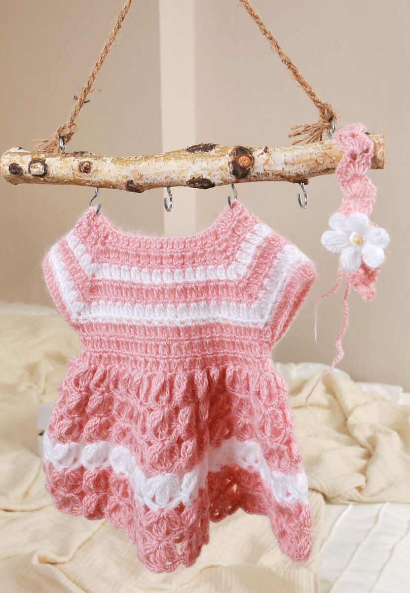 Häkel Kleid mit Stirnband