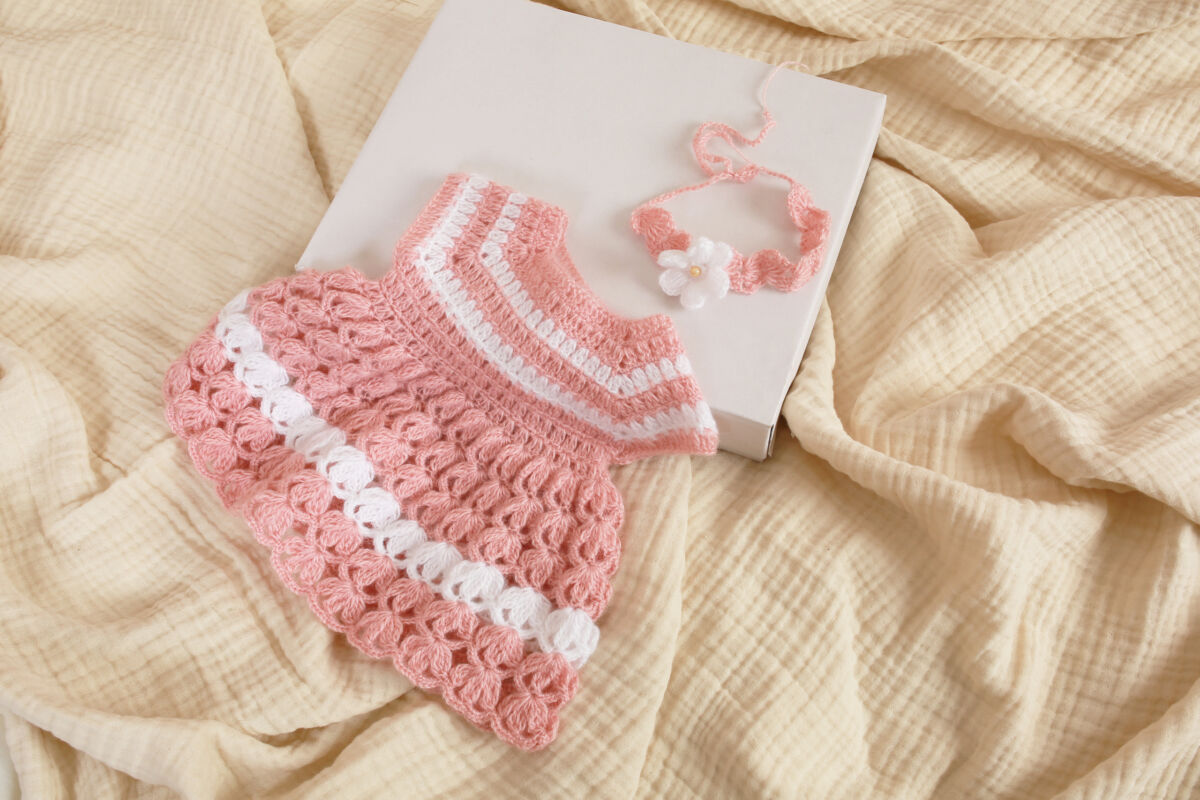 Häkel Kleid mit Stirnband