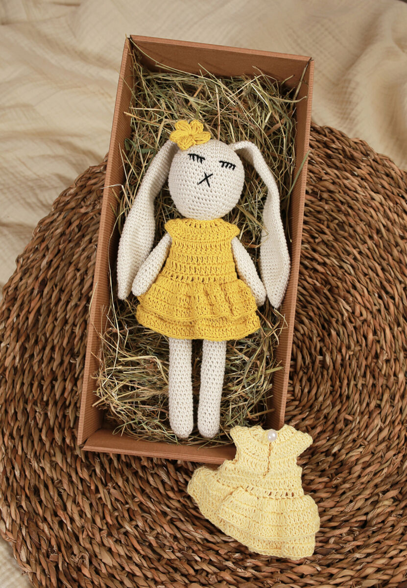 Häkel Puppe Mädchen Hase
