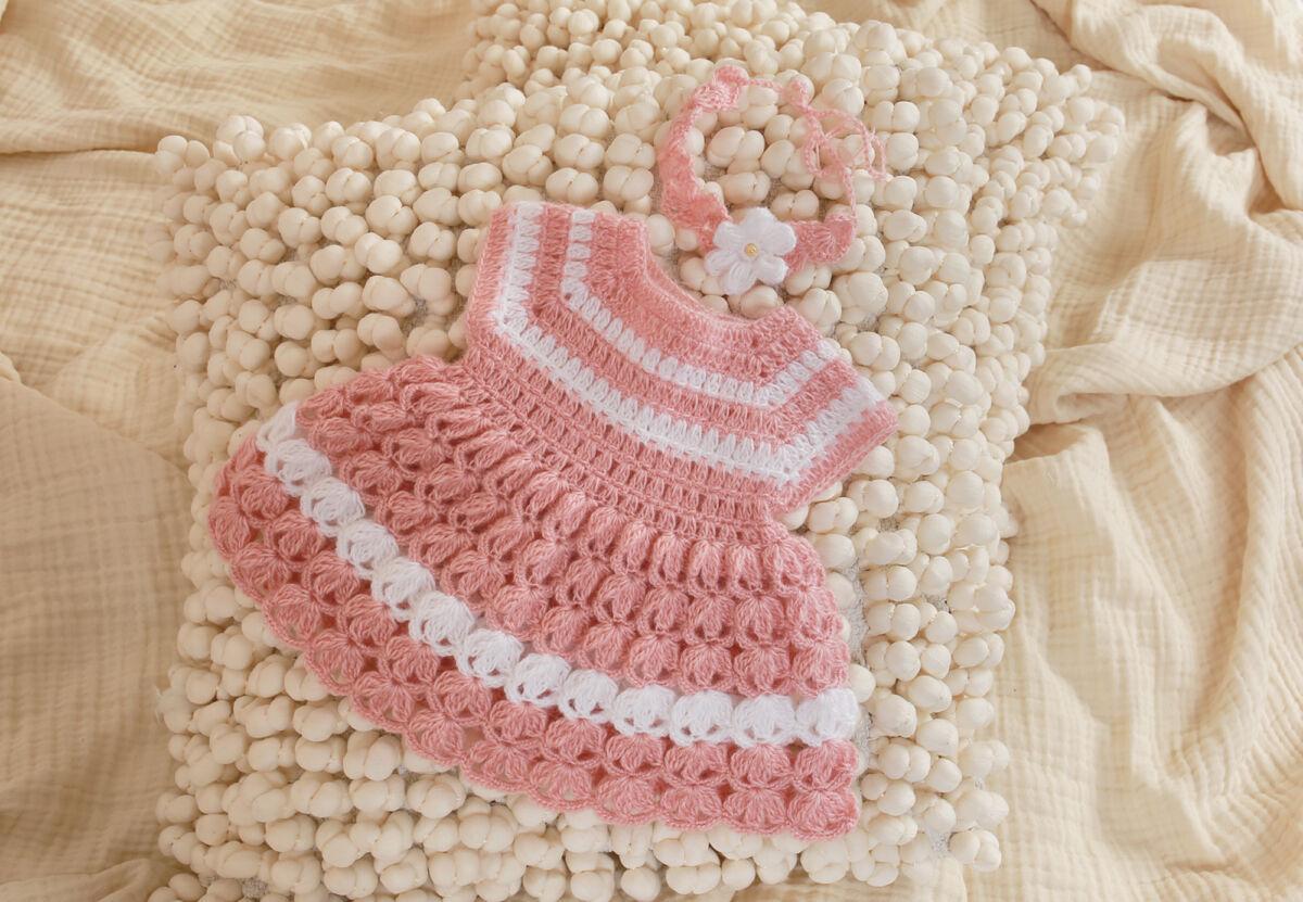 Häkel Kleid mit Stirnband