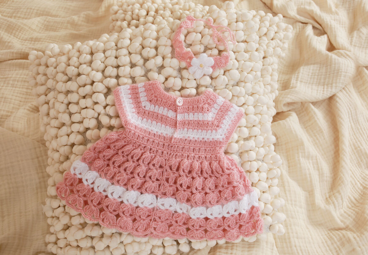 Häkel Kleid mit Stirnband